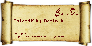Csicsáky Dominik névjegykártya