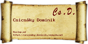 Csicsáky Dominik névjegykártya