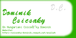 dominik csicsaky business card